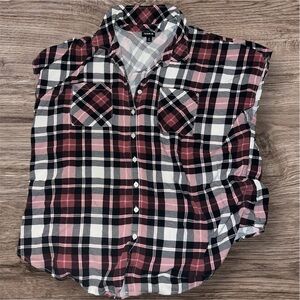 Torrid Pink Black White Plaid Sleeveless Top | Size 2